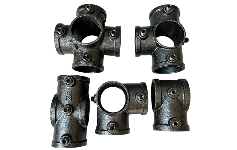 Wholesale Key Clamp Structural Pipe Fittings Elbow and Cross Powder Coating Iron Pipe Clamp Supplier 